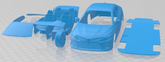 Toyota Camry LE Hybrid 2023 Printable Car 3Dプリントモデル .c4d .max .obj .3ds .fbx .stl .blend 