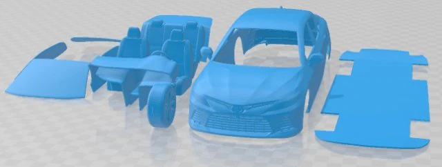 Toyota Camry LE Hybrid 2023 Printable Car 3D Print Model .c4d .max .obj .3ds .fbx .stl .blend