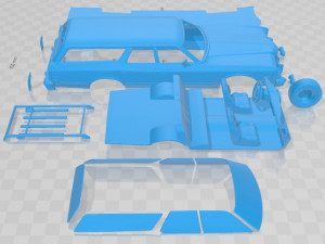 Galaxie Station Wagon 1973 Printable Car 3D Print Model