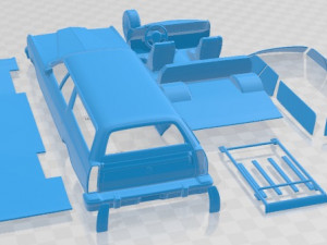 Galaxie Station Wagon 1973 Printable Car 3D Print Model