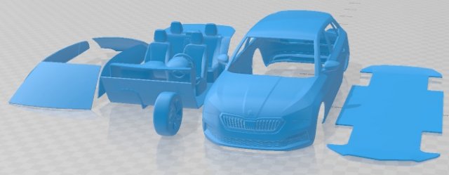 Skoda Scala 2019 Printable Car 3D Print Model .c4d .max .obj .3ds .fbx .stl .blend 