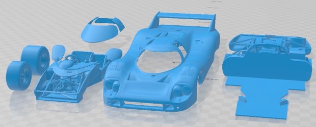 Porsche 917 LH 1971 Printable Car 3D Baskı Modeli .c4d .max .obj .3ds .fbx .stl .blend 