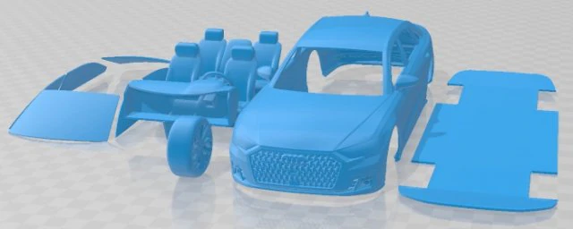 Audi A8L 2018 Printable Car 3D Print Model .c4d .max .obj .3ds .fbx .stl .blend 