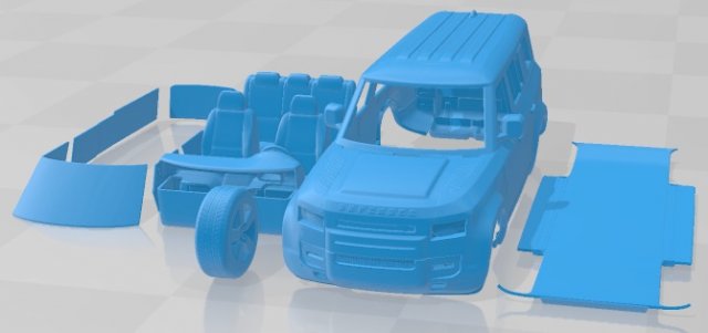 Land Rover Defender 130 2023 Printable Car 3D-Druckmodell .c4d .max .obj .3ds .fbx .stl .blend 