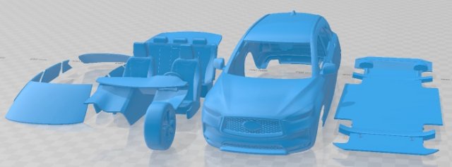 Infiniti QX50 2019 Printable Car 3D Print Model .c4d .max .obj .3ds .fbx .stl .blend 