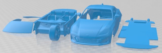 Subaru BRZ 2022 Printable Car 3D Print Model .c4d .max .obj .3ds .fbx .stl .blend 