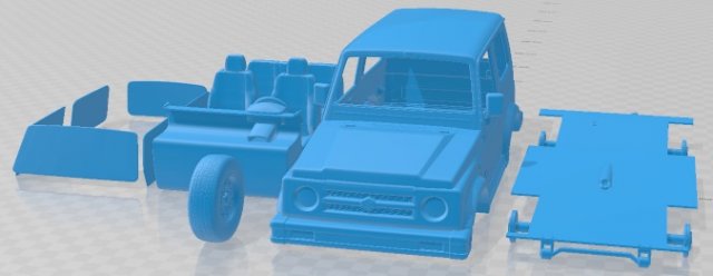 Suzuki Samurai 1996 Printable Car Modello di stampa 3D .c4d .max .obj .3ds .fbx .stl .blend 