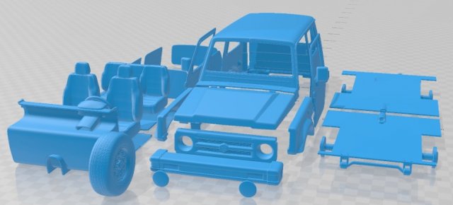 Suzuki Samurai 1996 Printable Car Modello di stampa 3D .c4d .max .obj .3ds .fbx .stl .blend 