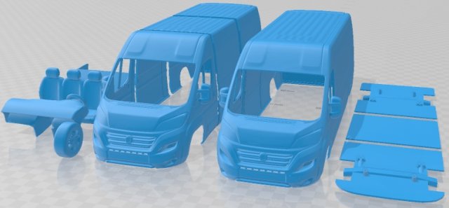 Fiat Ducato 2020 Printable Van Modèles 3D en vedette .c4d .max .obj .3ds .fbx .stl .blend 