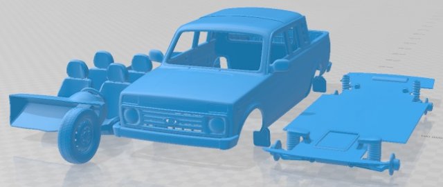 VAZ Lada Niva 4x4 2329 Pickup 2015 Printable Car Modello di stampa 3D .c4d .max .obj .3ds .fbx .stl .blend 