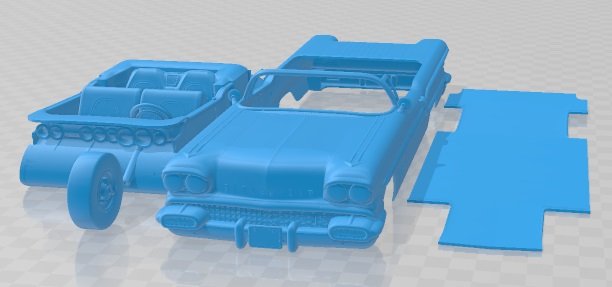 Pontiac Bonneville 1958 Printable Car Modelo de impresión 3D .c4d .max .obj .3ds .fbx .stl .blend