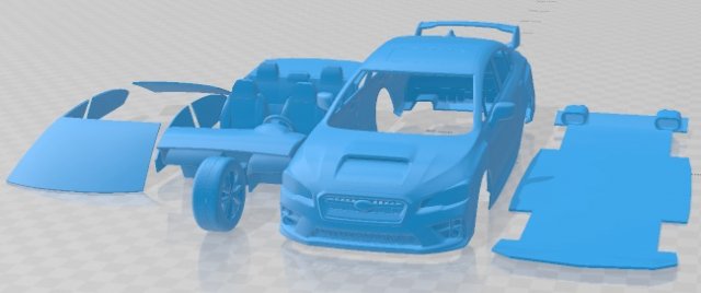 Subaru Impresa WRX STI 2015 Printable Car 3D Print Model .c4d .max .obj .3ds .fbx .stl .blend 