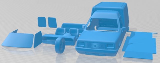 Renault Express 1991 Printable Van 3D 프린트 모델 .c4d .max .obj .3ds .fbx .stl .blend