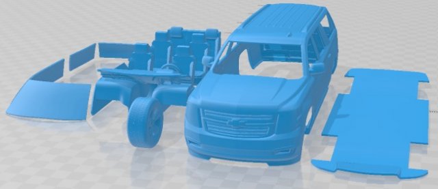 Chevrolet Suburban 2015 Printable Car 3D Print Model .c4d .max .obj .3ds .fbx .stl .blend 