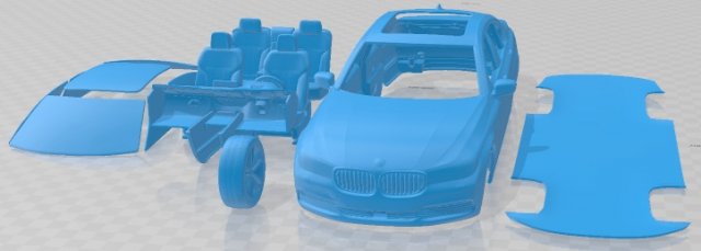 7 Series G12 LE 2015 Printable Car 3D Print Model .c4d .max .obj .3ds .fbx .stl .blend 