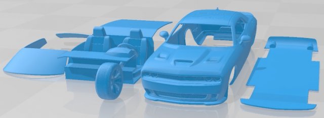 Dodge Challenger SRT Hellcat Supercharged LC 2015 Printable Car 3D Принт Модель .c4d .max .obj .3ds .fbx .stl .blend 