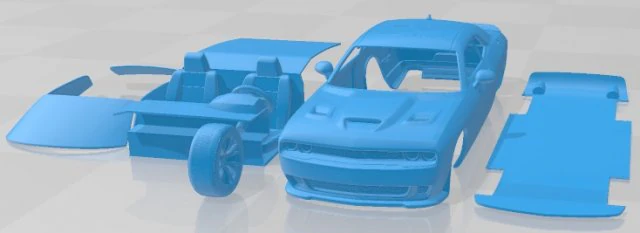 Dodge Challenger SRT Hellcat Supercharged LC 2015 Printable Car 3D Print Model .c4d .max .obj .3ds .fbx .stl .blend