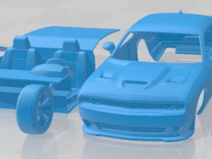Dodge Challenger SRT Hellcat S&uuml;perşarjlı LC 2015 Yazdırılabilir Araba 3D Baskı Modeli