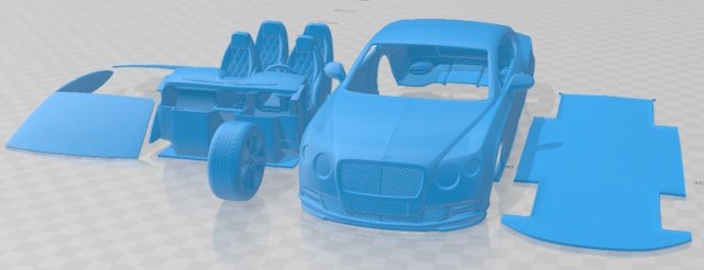 Bentley Continental GT Speed 2015 Printable Car 3D-Druckmodell .c4d .max .obj .3ds .fbx .stl .blend 