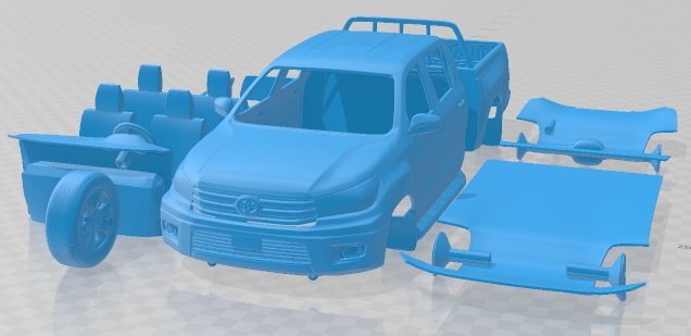 Toyota Hilux Double Cab Hi Rider 2015 Printable Car 3D 프린트 모델 .c4d .max .obj .3ds .fbx .stl .blend 