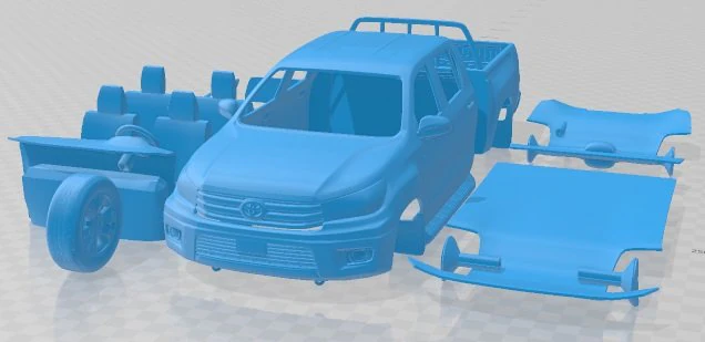 Toyota Hilux Double Cab Hi Rider 2015 Printable Car 3D Print Model .c4d .max .obj .3ds .fbx .stl .blend 
