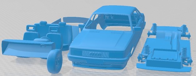 Audi 80 B2 1985 Printable Car 3D Принт Модель .c4d .max .obj .3ds .fbx .stl .blend 