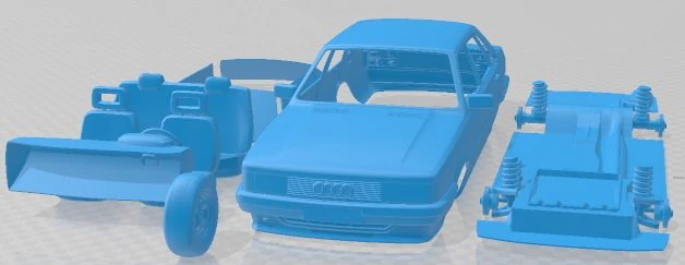 Audi 80 B2 1985 Printable Car 3D Print Model .c4d .max .obj .3ds .fbx .stl .blend