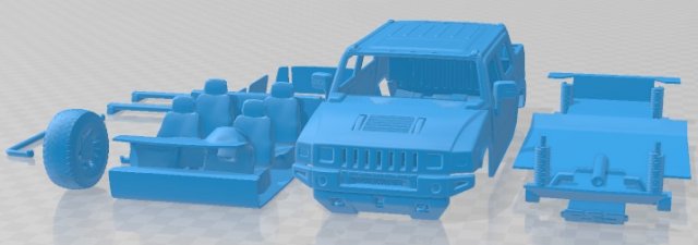 Hummer H2 SUT 2011 Printable Car Model do druku 3D .c4d .max .obj .3ds .fbx .stl .blend