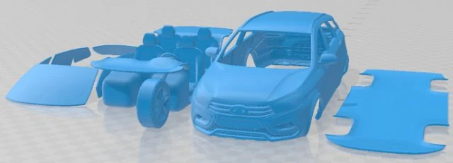 Lada Vesta Cross 2015 Printable Car 3D Print Model .c4d .max .obj .3ds .fbx .stl .blend