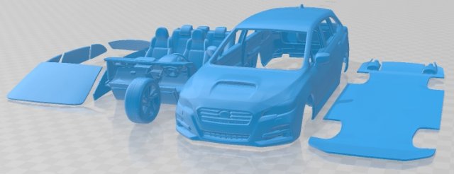 Subaru Levorg 2015 Printable Car Model Cetak 3D .c4d .max .obj .3ds .fbx .stl .blend