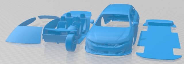 Peugeot 508 SW PSE 2021 Printable Car 3D-Druckmodell .c4d .max .obj .3ds .fbx .stl .blend 