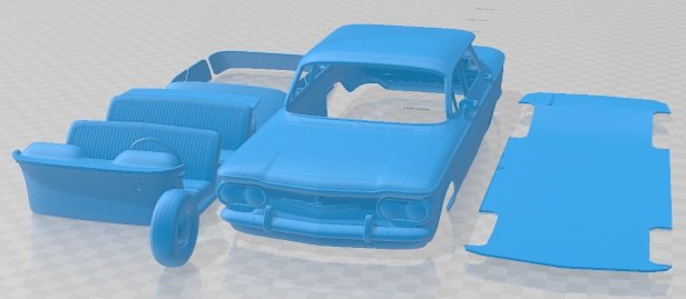 Chevrolet Corvair Sedan 1960 Printable Car Modello di stampa 3D .c4d .max .obj .3ds .fbx .stl .blend 