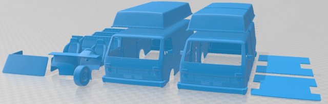 Volkswagen LT PanelVan 1975 Printable Van Modello di stampa 3D .c4d .max .obj .3ds .fbx .stl .blend 
