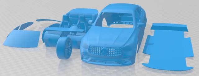 Mercedes Benz GLC 63 S AMG Coupe 2020 Printable Car Modello di stampa 3D .c4d .max .obj .3ds .fbx .stl .blend 