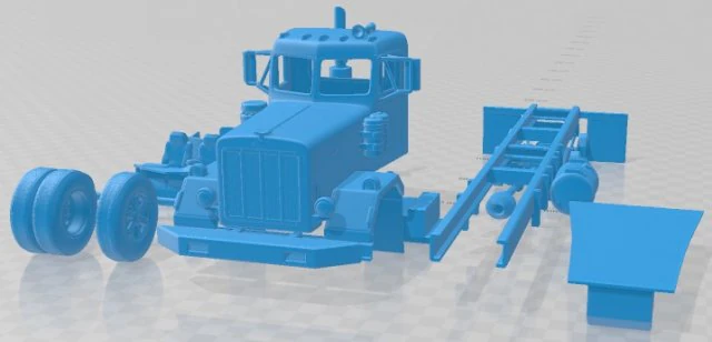 Peterbilt 353 1982 Printable Truck 3D Print Model .c4d .max .obj .3ds .fbx .stl .blend 