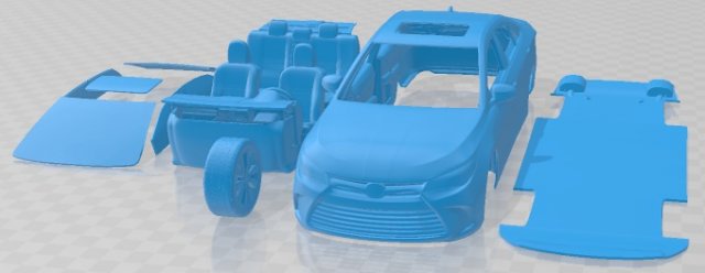 Toyota Camry 2015 Printable Car 3Dプリントモデル .c4d .max .obj .3ds .fbx .stl .blend 