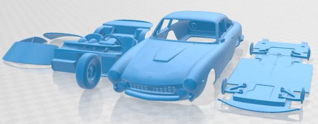 Ferrari 250 GT Berlinetta Lusso 1962 Printable Car 3D Print Model .c4d .max .obj .3ds .fbx .stl .blend 