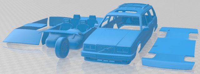 Volvo 745 kombi US 1985 Printable Car 3D Druckmodell .c4d .max .obj .3ds .fbx .stl .blend