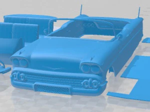Chevrolet Impala 1958 Voiture imprimable décapotable Modèles 3D en vedette