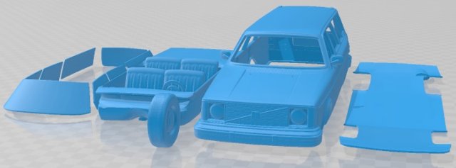 Volvo 245 Wagon 1975 Printable Car 3D Print Model .c4d .max .obj .3ds .fbx .stl .blend 