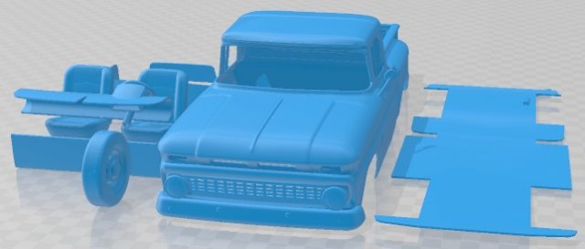 Chevrolet C10 K10 1963 Printable Car Modèles 3D en vedette .c4d .max .obj .3ds .fbx .stl .blend 