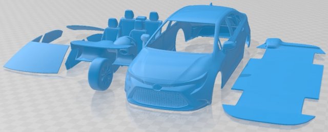 Toyota Corolla Sedan Hybrid US 2020 Printable Car 3D-printmodel .c4d .max .obj .3ds .fbx .stl .blend 