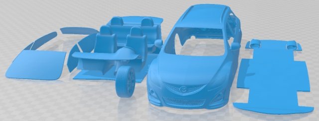 Mazda 6 Wagon 2011 Printable Car 3D Baskı Modeli .c4d .max .obj .3ds .fbx .stl .blend 