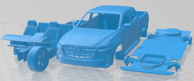Mazda BT 50 2021 Printable Car 3D Print Model .c4d .max .obj .3ds .fbx .stl .blend 