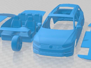 Auto stampabile Volkswagen Passat Variant R Line 2015 Modello di stampa 3D