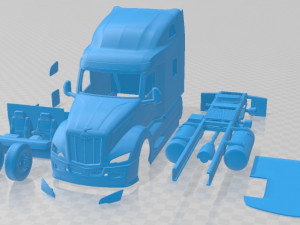Peterbilt 579 Sleeper Cab Tractor Truck 2024 Printable Modello di stampa 3D