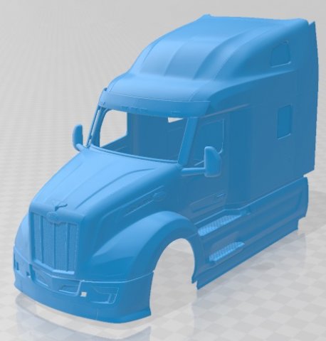 Peterbilt 579 Sleeper Cab Tractor Truck 2024 Printable Body Cabin 3D-printmodel .c4d .max .obj .3ds .fbx .stl .blend 