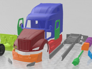 Peterbilt 579 Sleeper Cab Tractor Truck 2024 Printable Modelo de impresión 3D