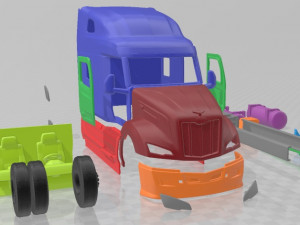 Peterbilt 579 Sleeper Cab Tractor Truck 2024 Printable 3D Baskı Modeli