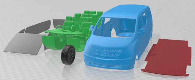 Hyundai Imax 2010 Printable Van 3D Принт Модель .c4d .max .obj .3ds .fbx .stl .blend 